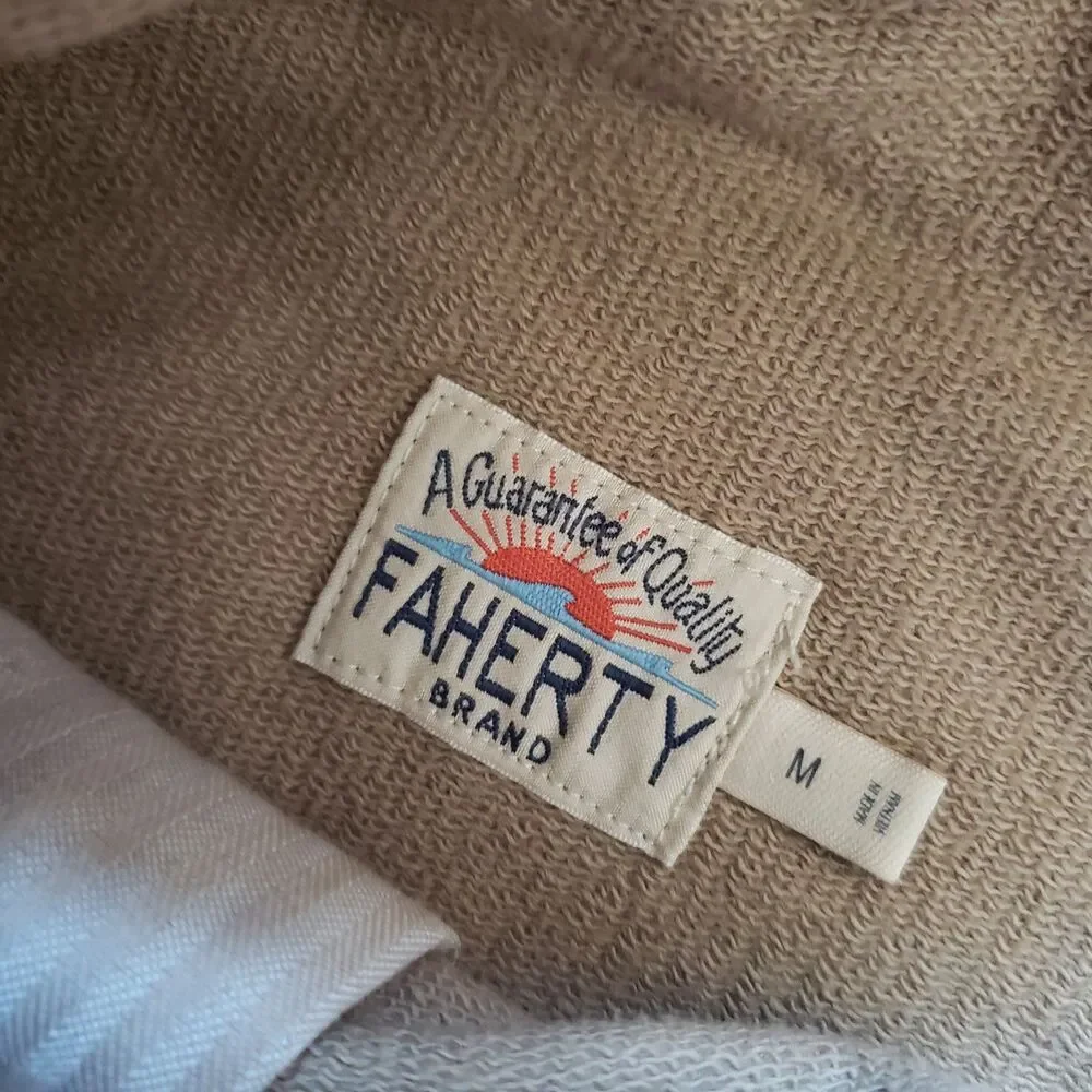 NWT Faherty Stretch Terry Corduroy Sz Medium Mens Barley Brown Utility Pants